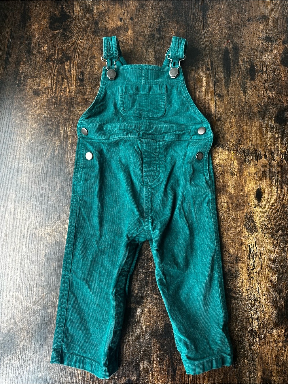 Hanna Andersson Green Corduroy Overalls with Pocket 18-24 Months